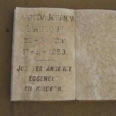 LINDEQUE Francina Johanna 1901-1953