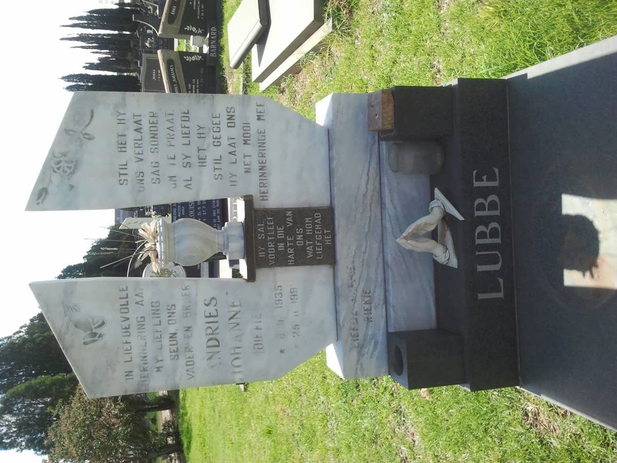 LUBBE Andries Johannes 1935-199?