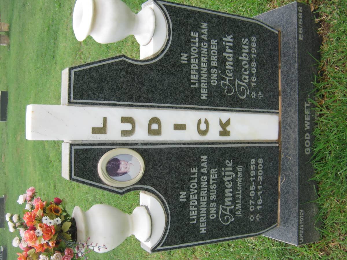 LUDICK Hendrik Jacobus 1968- &amp; A.M.I.J. LOMBARD 1959-2008