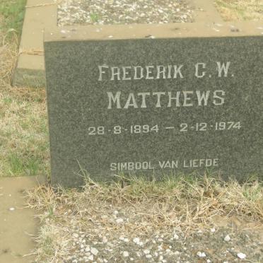 MATTHEWS Frederik C.W. 1894-1974