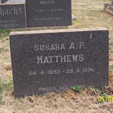 MATTHEWS Susara A.P. 1893-1974