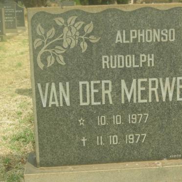 MERWE Alphonso Rudolph, van der 1977-1977