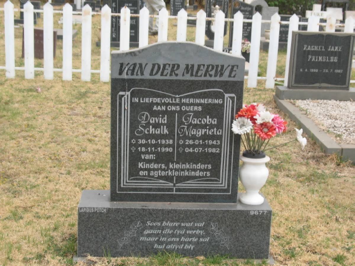MERWE David Schalk, van der 1938-1990 &amp; Jacoba Magrieta 1943-1982