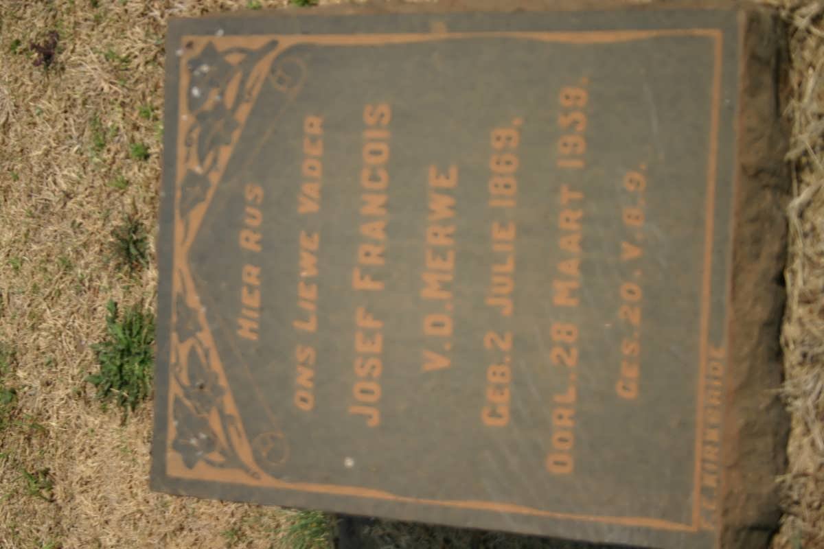 MERWE Josef Francois, van der 1869-1939