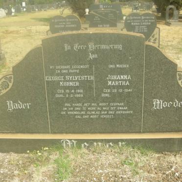 MEYER George Sylvester Korner 1931-1969 &amp; Johanna Martha 1941-