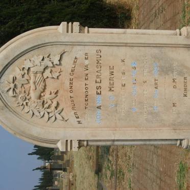 MERWE Johannes Erasmus 1858-1925 &amp; Elizabeth M.J. PIENAAR 1865-1948