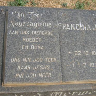 MERWE Francina J.F., van der 1893-1974
