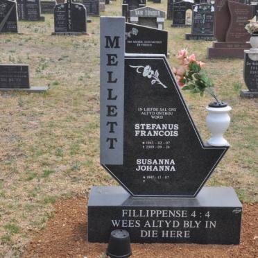 MELLETT Stefanus Francois 1943-2009 &amp; Susanna Johanna 1947-