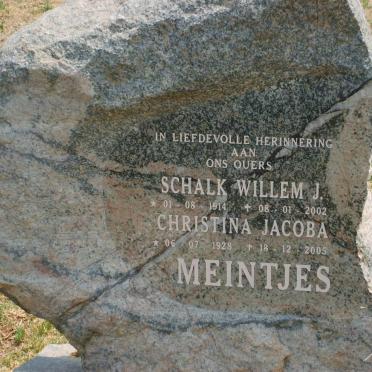 MEINTJES Schalk Willem J. 1914-2002 &amp; Christina Jacoba 1928-2005