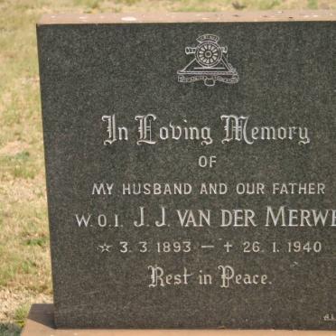 MERWE J.J., van der 1893-1940