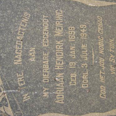 MEIRING Adriaan Hendrik 1899-1949