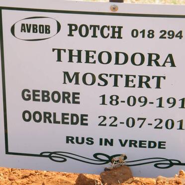 MOSTERT Theodora 1915-2011