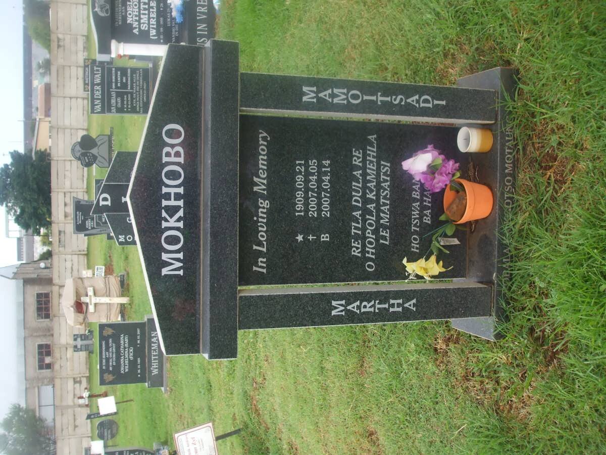 MOKHOBO Martha Mamoitsadi 1909-2007