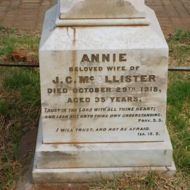 McALLISTER Annie -1918