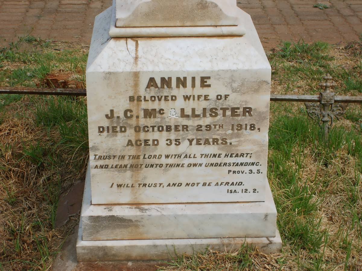 McALLISTER Annie -1918