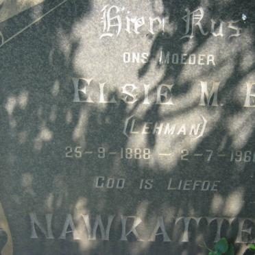 NAWRATTE Elsie M.E. nee LEHMAN 1888-1966