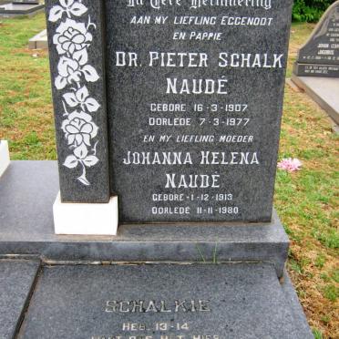 NAUDÉ Pieter Schalk 1907-1977 &amp; Johanna Helena 1913-1980