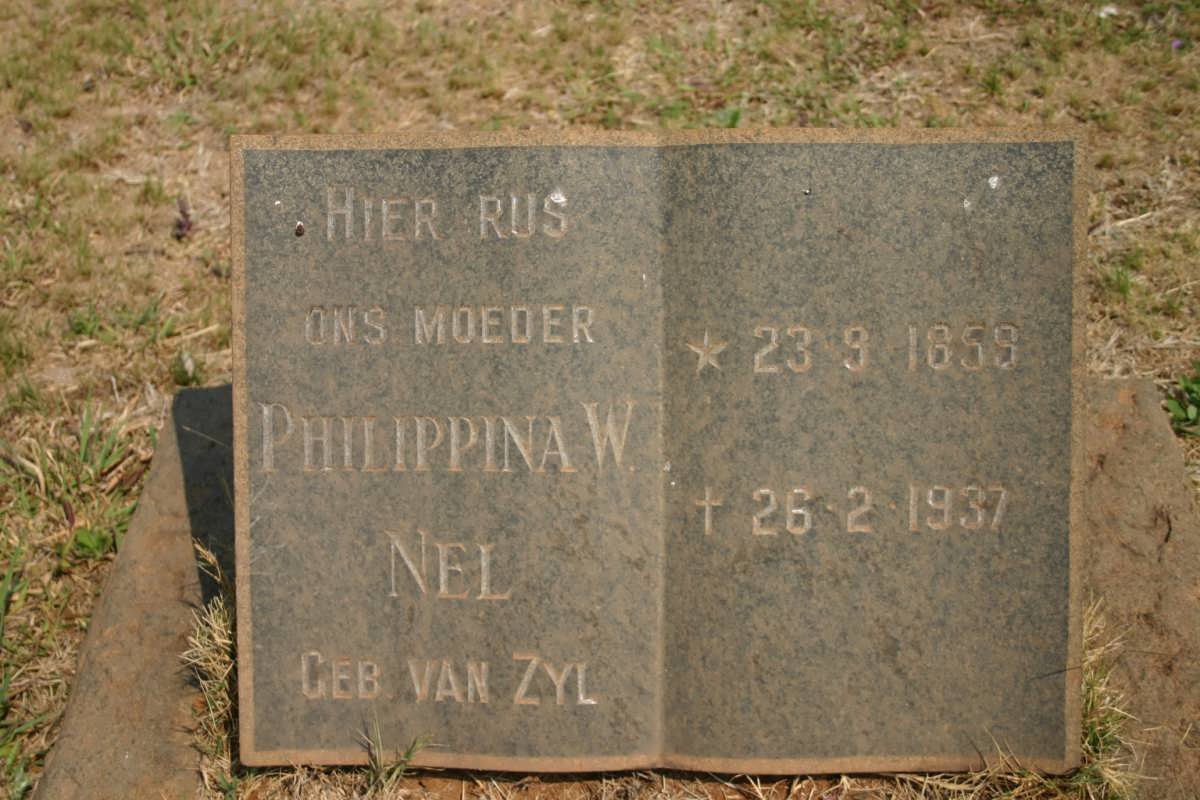 NEL Philippina W. nee VAN ZYL 1859-1937