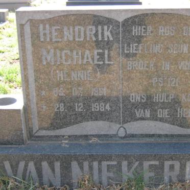 NIEKERK Hendrik Michael, van 1961-1984