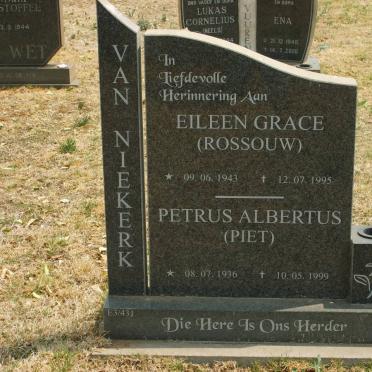NIEKERK Petrus Albertus, van 1936-1999 &amp; Eileen Grace ROSSOUW 1943-1995