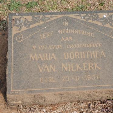 NIEKERK Maria Dorothea, van -1937