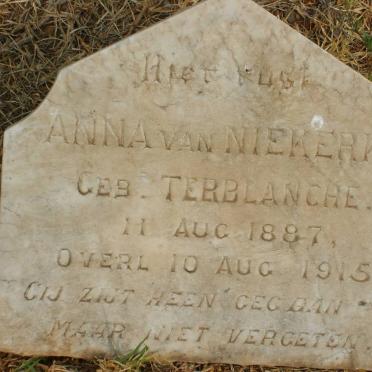 NIEKERK Anna, van nee TERBLANCHE 1887-1915