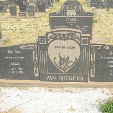 NIEKERK Adrian G., van 1915-1976 &amp; Eliza 1927-2007
