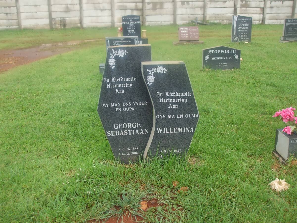 NIEUWOUDT George Sebastiaan 1927-2002 &amp; Willemina 1926-??