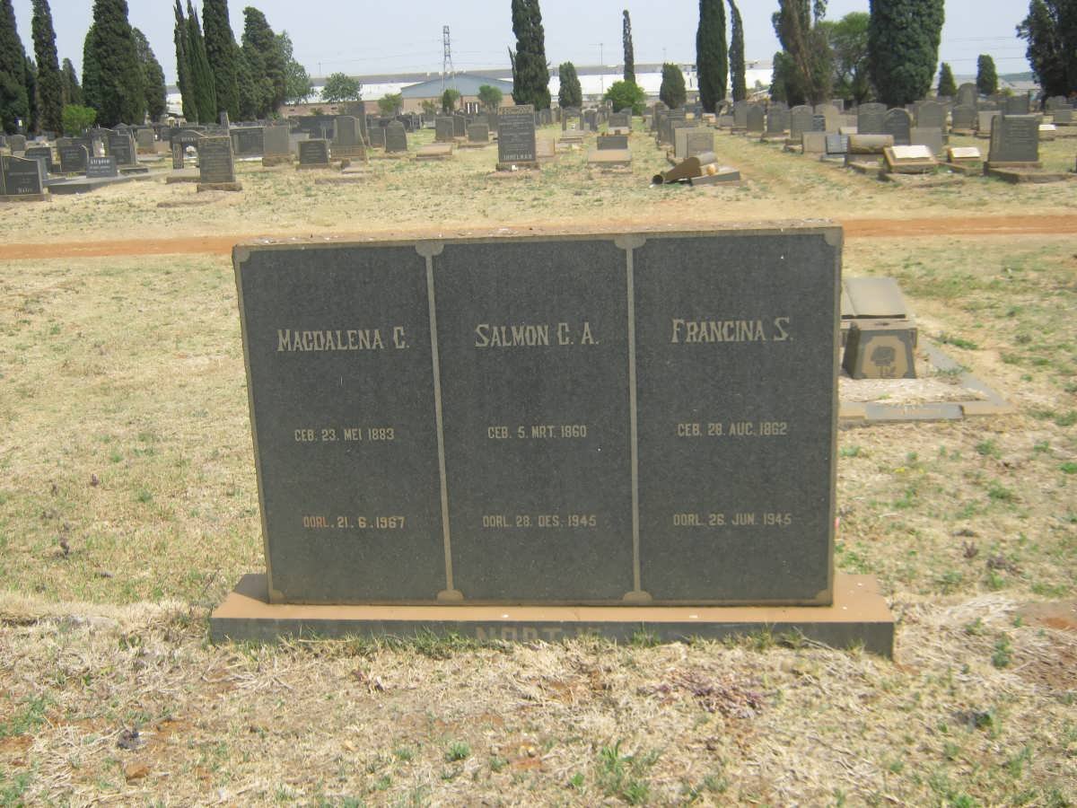 NORTJE Salmon G.A. 1860-1945 &amp; Francina S. 1862-1945 :: NORTJE Magdalena C. 1883-1967