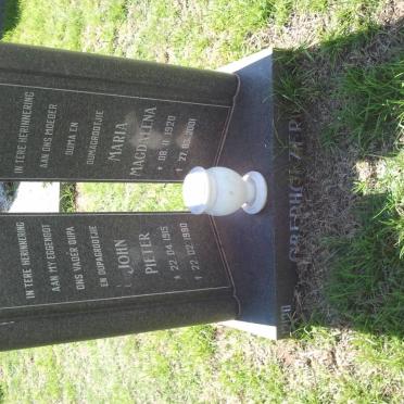 OBERHOLZER John Pieter 1915-1990 &amp; Maria Magdalena 1920-2001