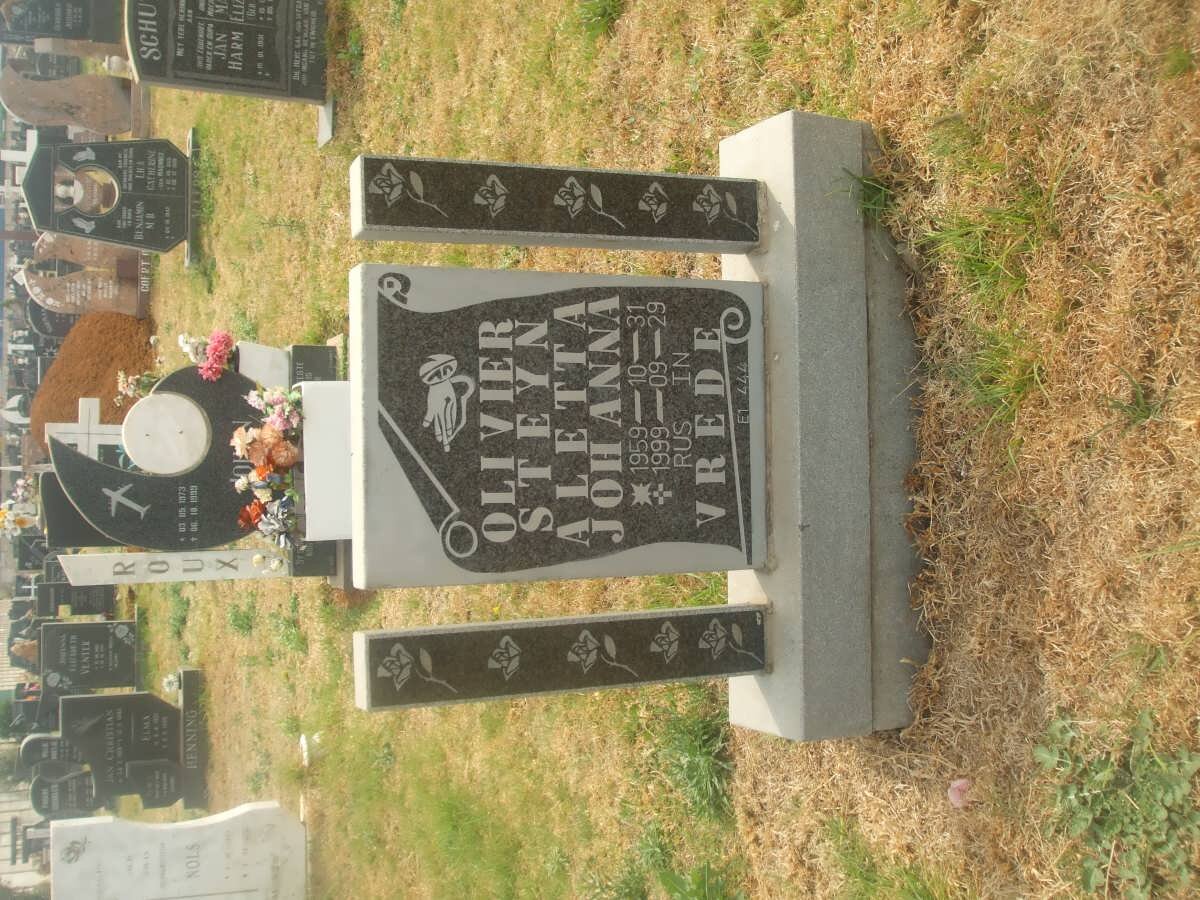 OLIVIER Aletta Johanna nee STEYN 1959-1999