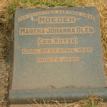 OLËN Martha Johanna nee KOTZE -1926