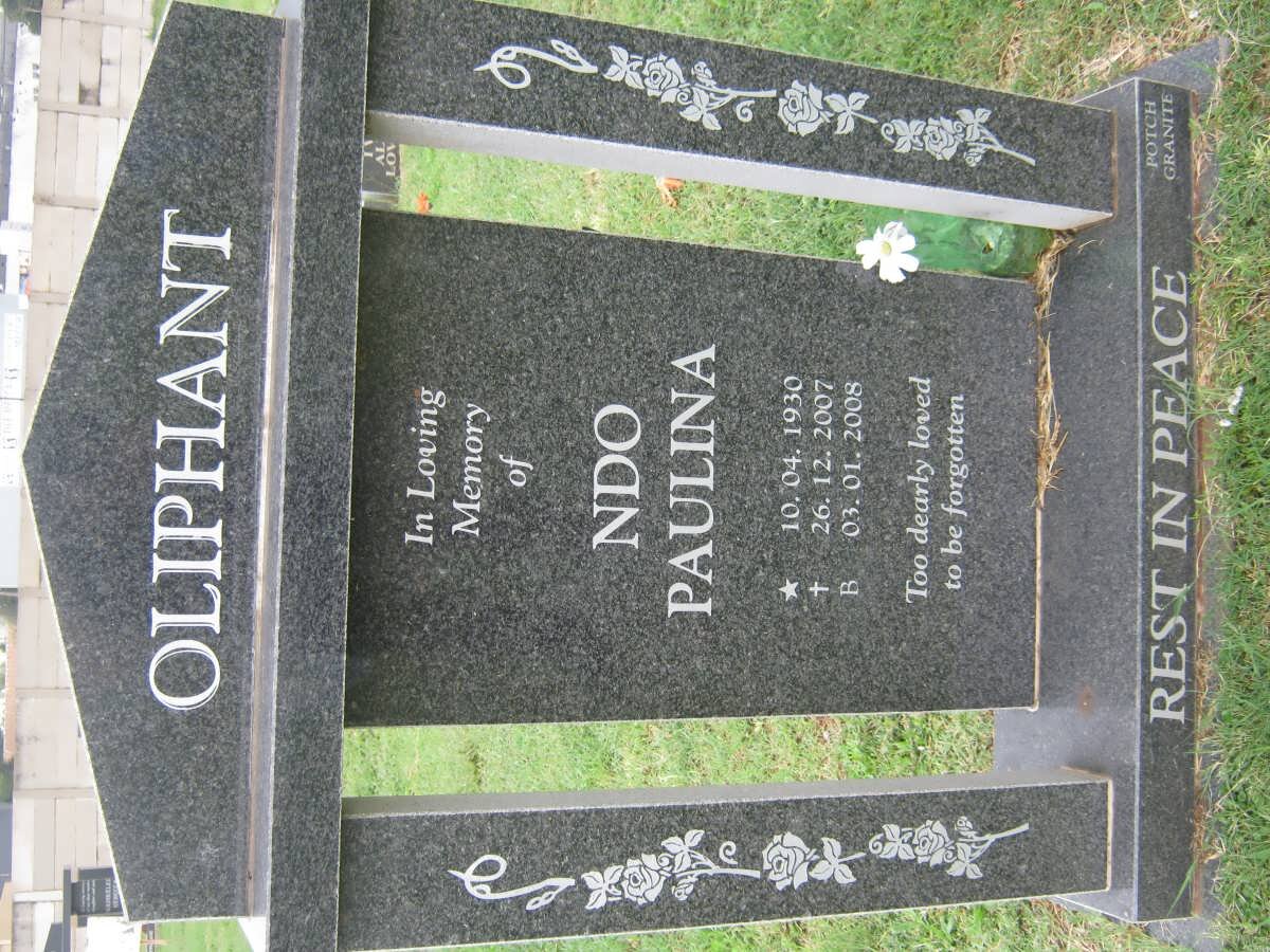 OLIPHANT Ndo Paulina 1930-2007