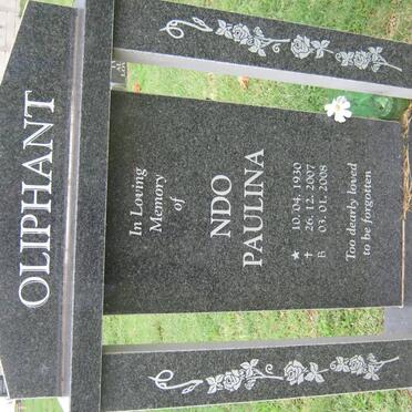 OLIPHANT Ndo Paulina 1930-2007
