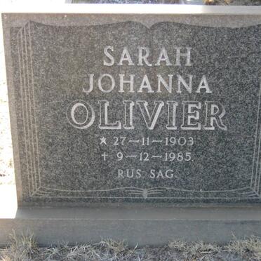 OLIVIER Sarah Johanna 1903-1985