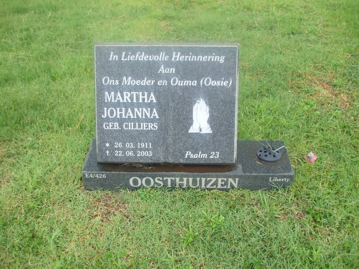 OOSTHUIZEN Martha Johanna nee CILLIERS 1911-2003