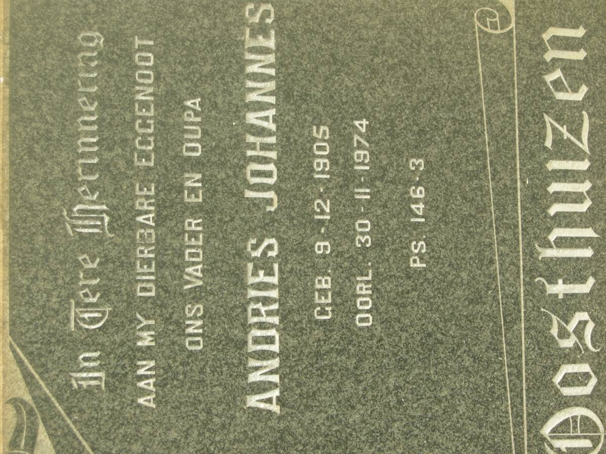 OOSTHUIZEN Andries Johannes 1905-1974