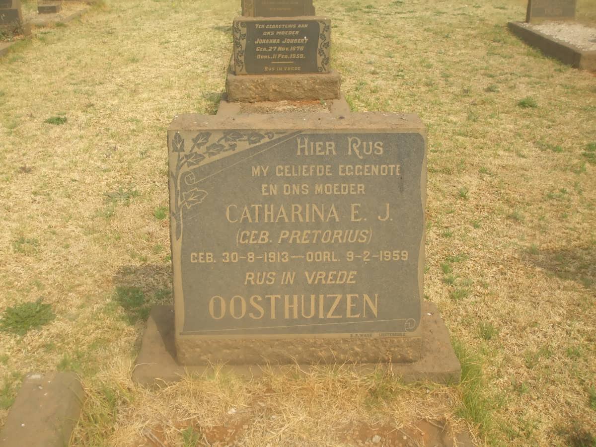 OOSTHUIZEN Catharina E.J. nee PRETORIUS 1913-1959
