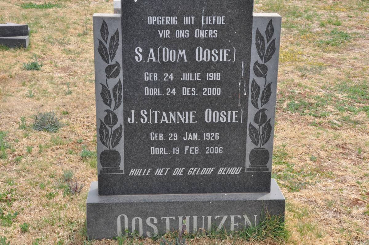 OOSTHUIZEN S.A. 1918-2000 &amp; J.S. 1926-2006