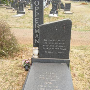 OPPERMAN Callie 1933-1982 &amp; Ann 1937-2000