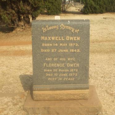 OWEN Maxwell 1873-1945 &amp; Florence 1876-1973