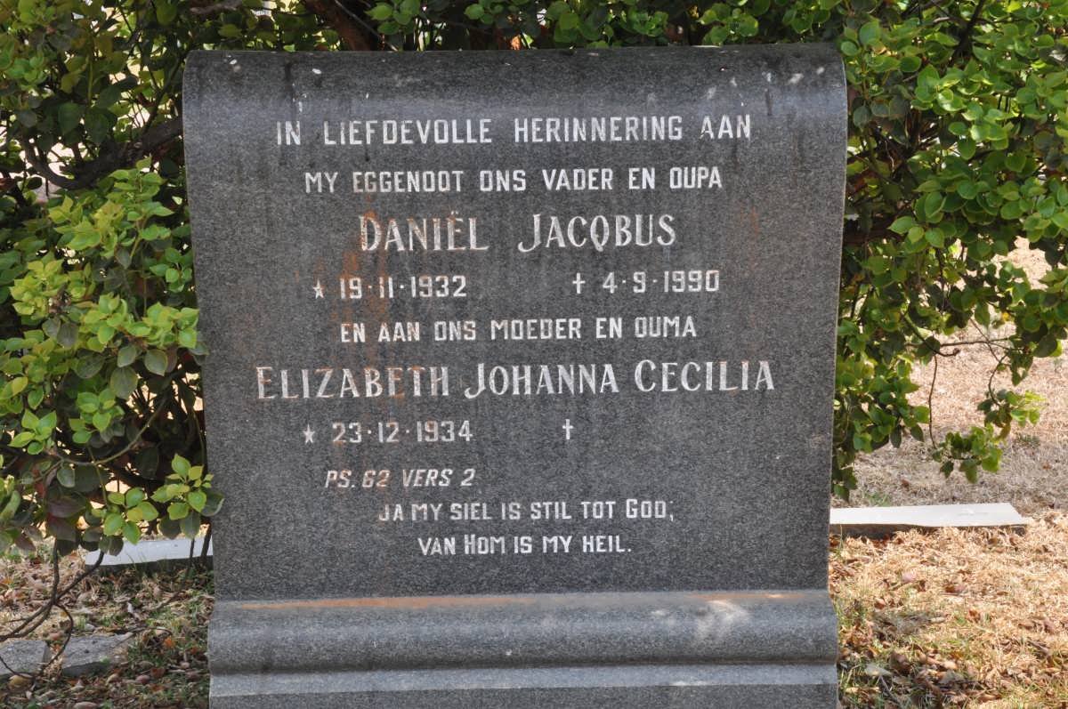 PITTIUS Daniël Jacobus, Gey van 1932-1990 &amp; Elizabeth Johanna Cecilia 1934-