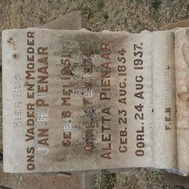 PIENAAR Jan H. 1851-1924 &amp; Aletta 1854-1937