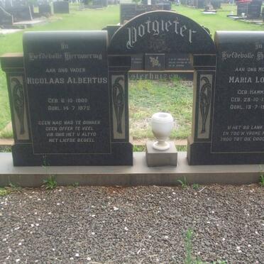 POTGIETER Nicolaas Albertus 1900-1972 &amp; Maria Louisa HAMMAN 1903-1972