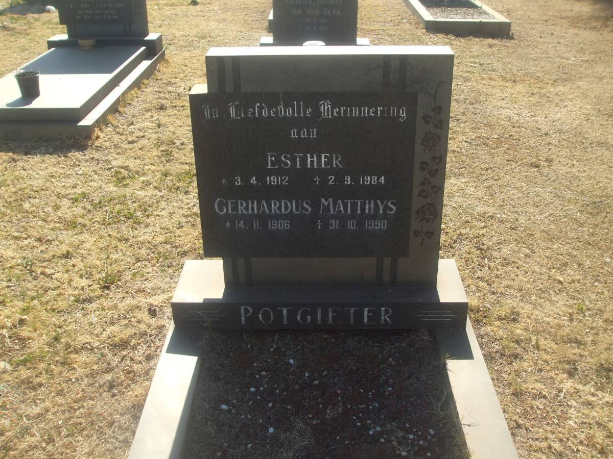 POTGIETER Gerhardus Matthys 1906-1990 &amp; Esther 1912-1984