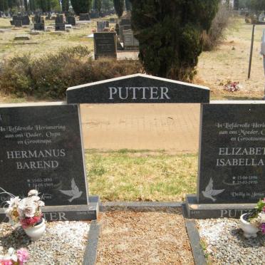 PUTTER Hermanus Barend 1890-1969 &amp; Elizabeth Isabella J. 1896-1970