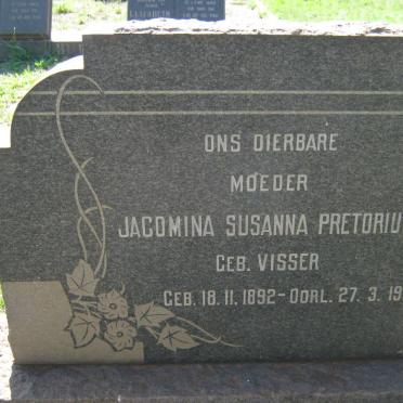 PRETORIUS Jacomina Susanna nee VISSER 1892-1975