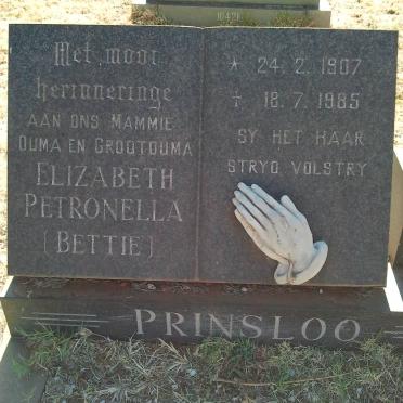 PRINSLOO Elizabeth Petronella 1907-1985