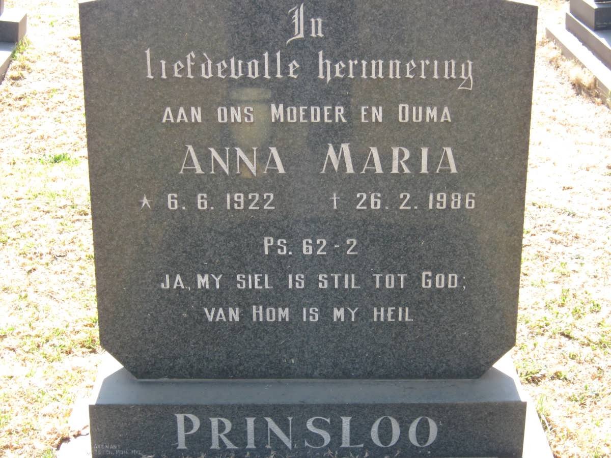 PRINSLOO Anna Maria 1922-1986