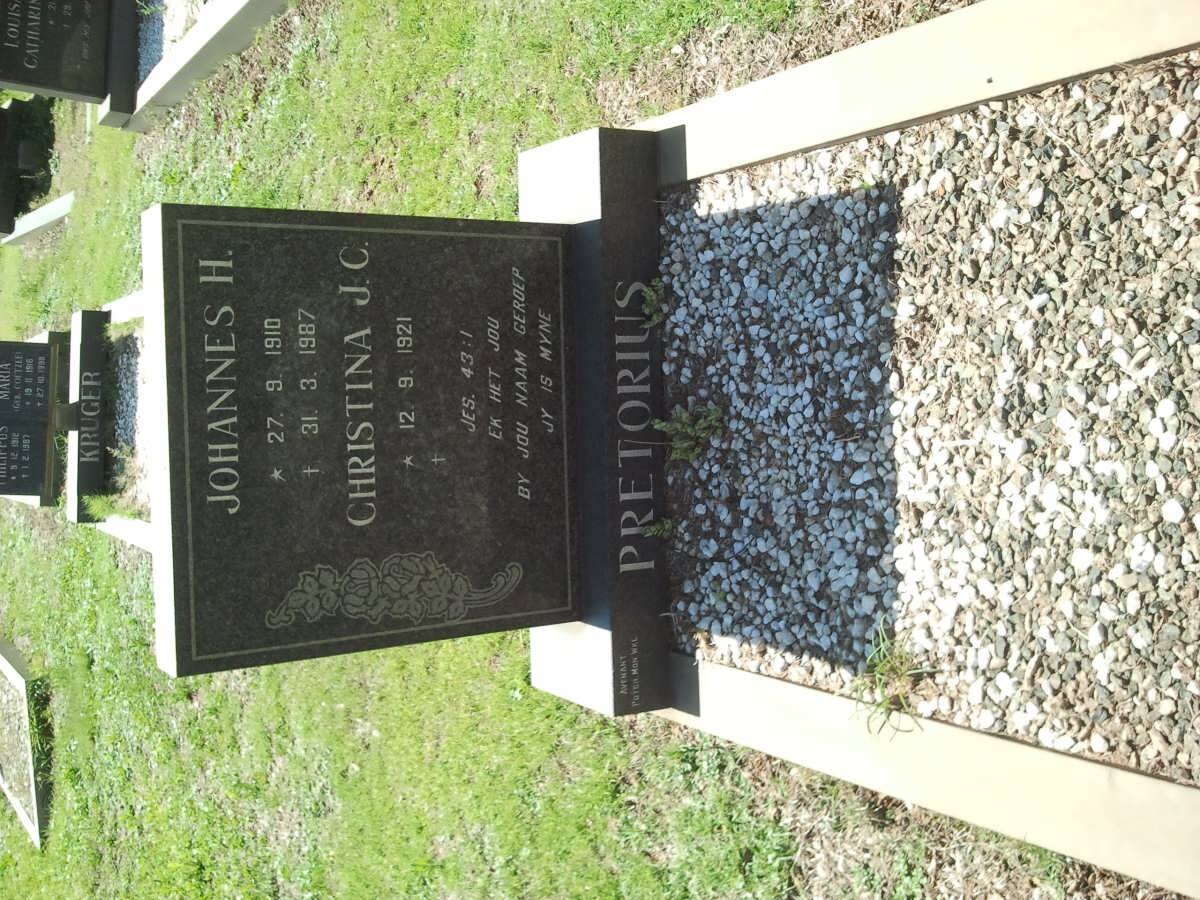 PRETORIUS Johannes H. 1910-1987 &amp; Christina J.C. 1921-